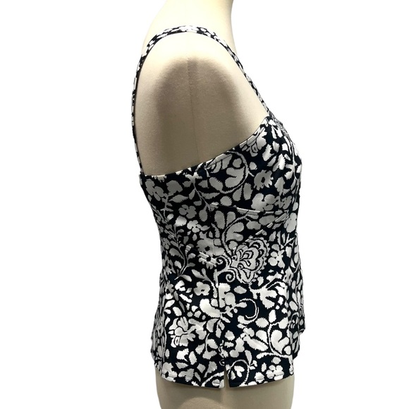 White House Black Market Floral Corset V Strap Top - Picture 6 of 11